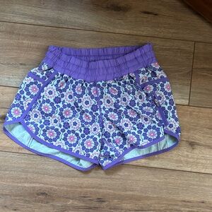 lululemon athletica Purple Floral Athletic Shorts